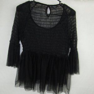 TORRID SMOCKED MESH BLOUSE